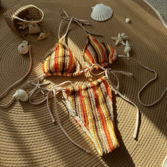 Solana Knit Stripe Bikini Set