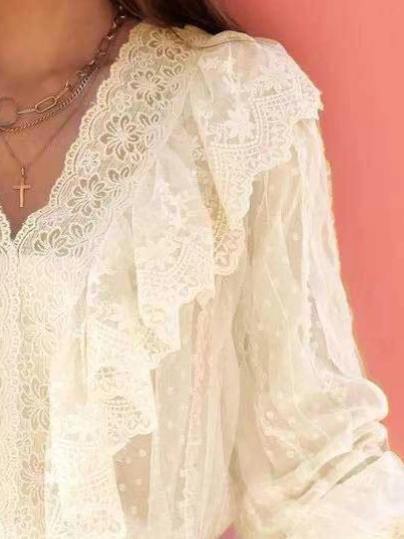 Romance Ruffle Lace Blouse