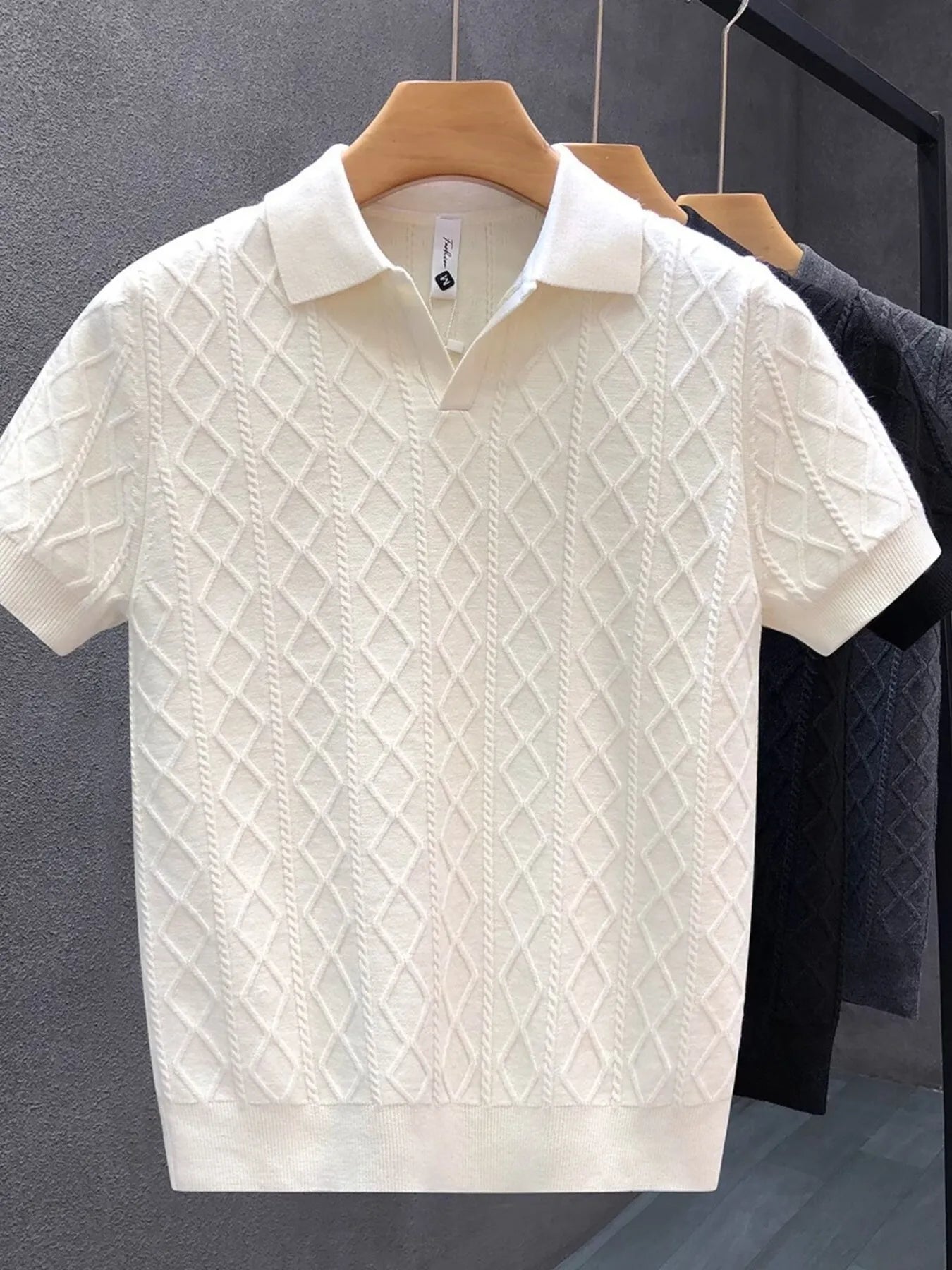 Men's Plus Size Basic style Collared Neck Knit Polo