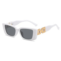 Rectangle Frame Sunglasses with Gold Accent