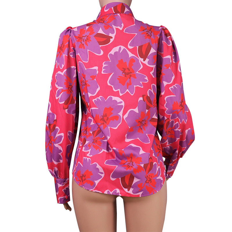Luna Bloom Tie-Front Blouse
