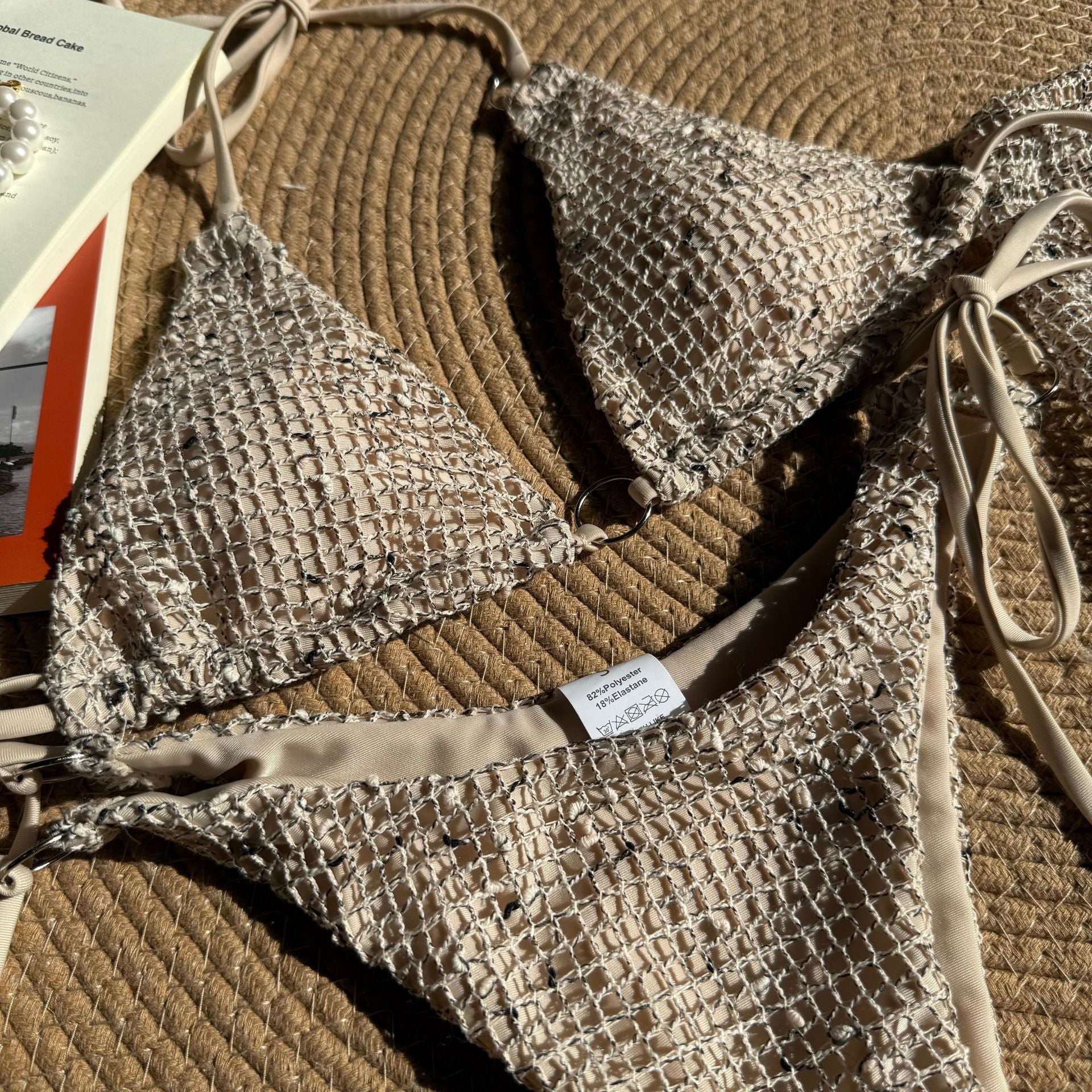 Luna Blush Shimmer Tie-Front Bikini Set
