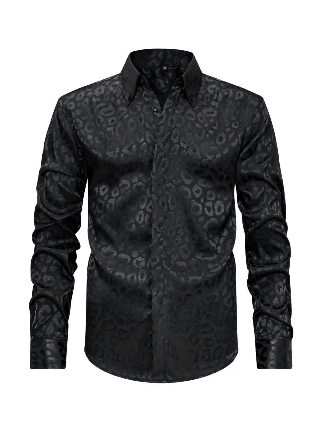 Men's Leopard Button Down Satin Shirt