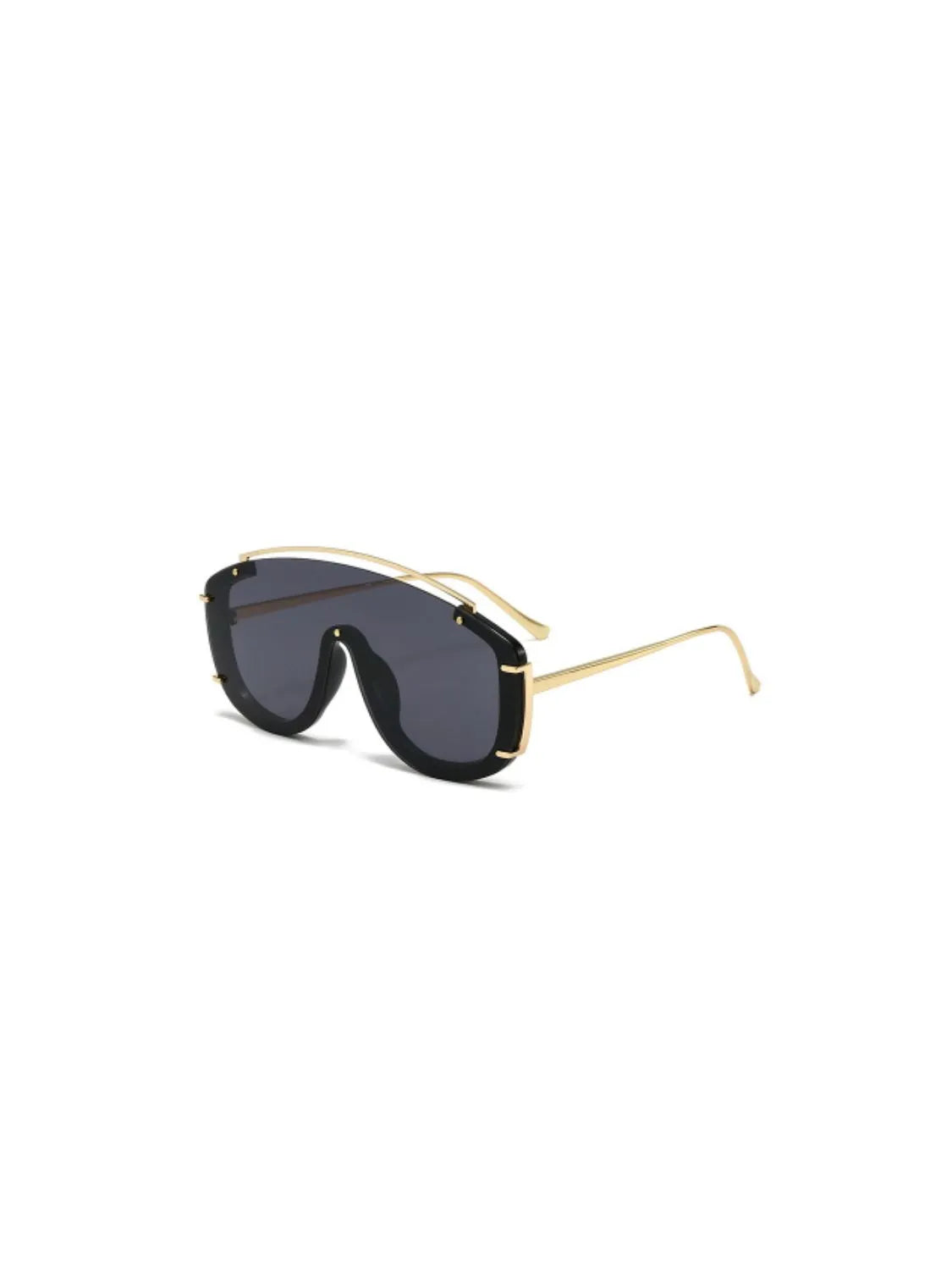 Oversized Sunglasses with Gold Metal Accents