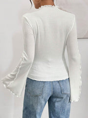 Aria Belle Flare-Sleeve Knit Top