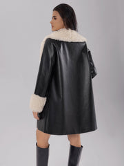 Luna Luxe Shearling-Trim Coat