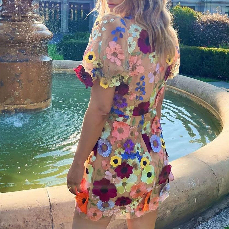Flora Bella Embroidered Mini Dress
