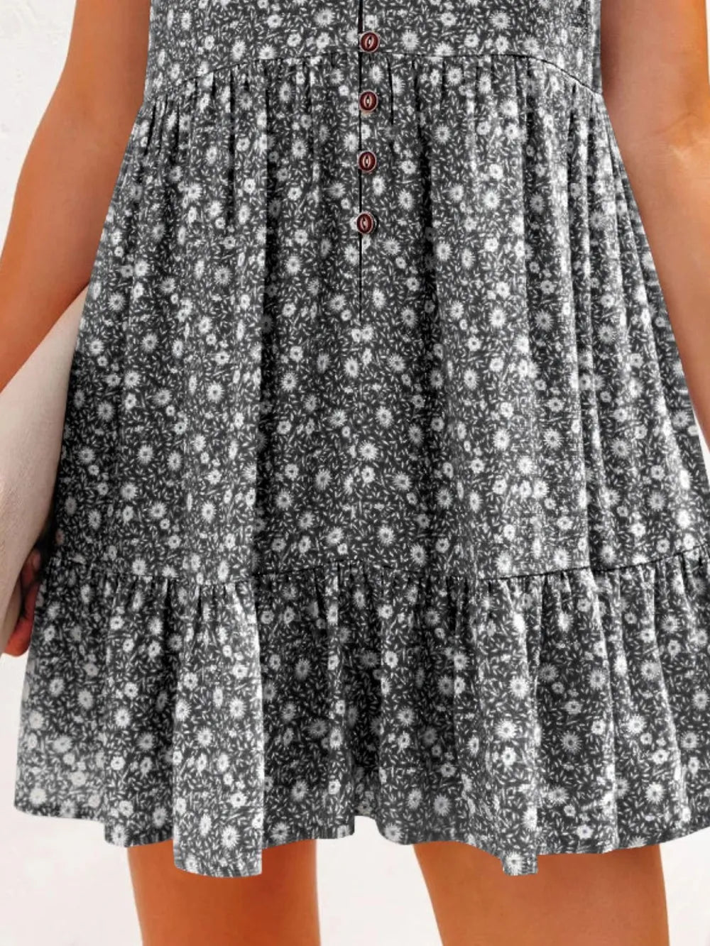 Floral V-Neck Flutter Sleeve Mini Dress