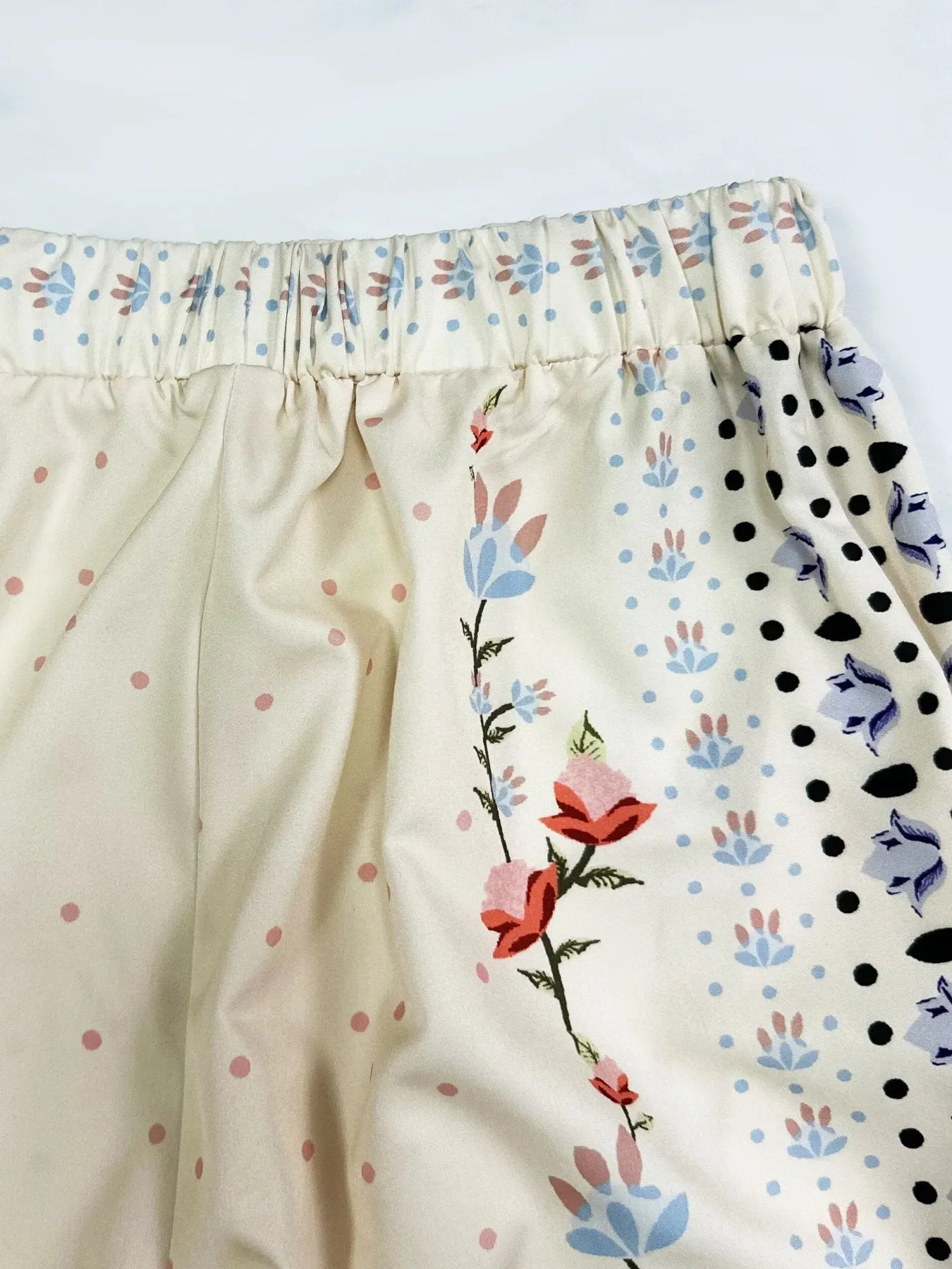 Printed Tie Front Short Sleeve Top and Pants Set