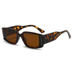 Rectangle Frame Fashion Sunglasses with Tinted Lenses