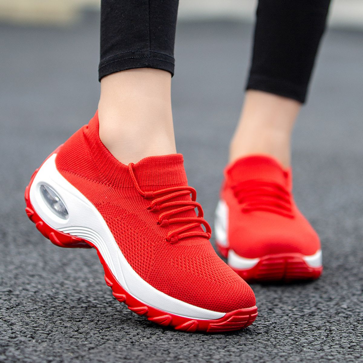 Lace Up Round Toe Platform Athletic