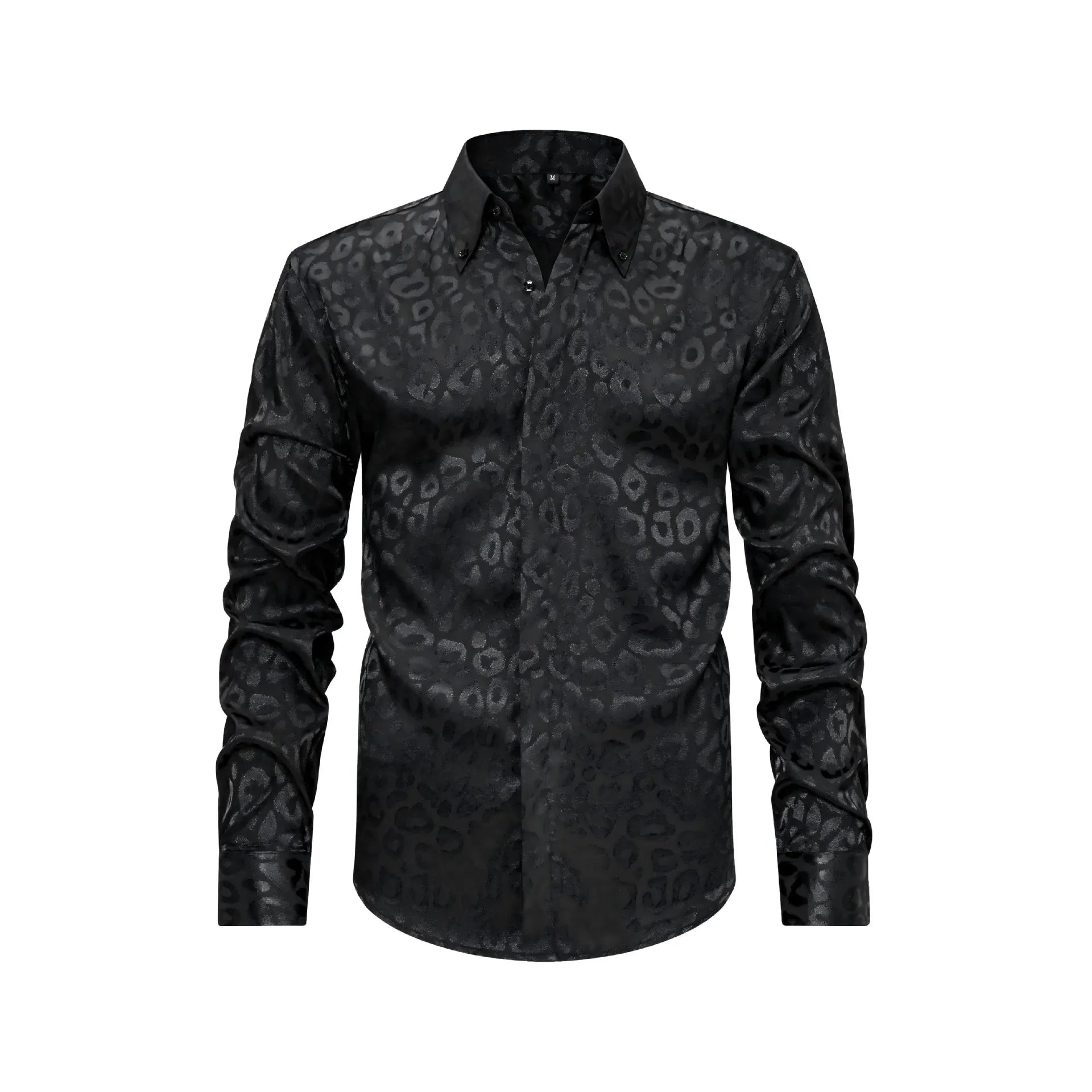 Men's Leopard Button Down Satin Shirt