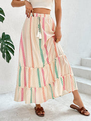 Elara Boho Striped Maxi Skirt