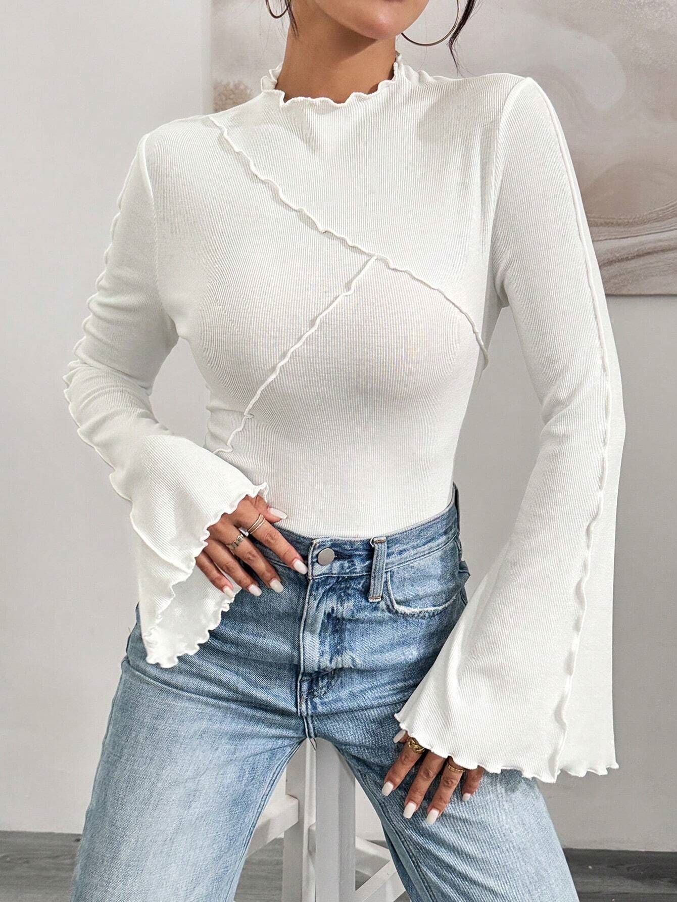 Aria Belle Flare-Sleeve Knit Top