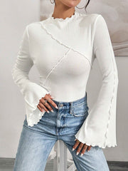Aria Belle Flare-Sleeve Knit Top