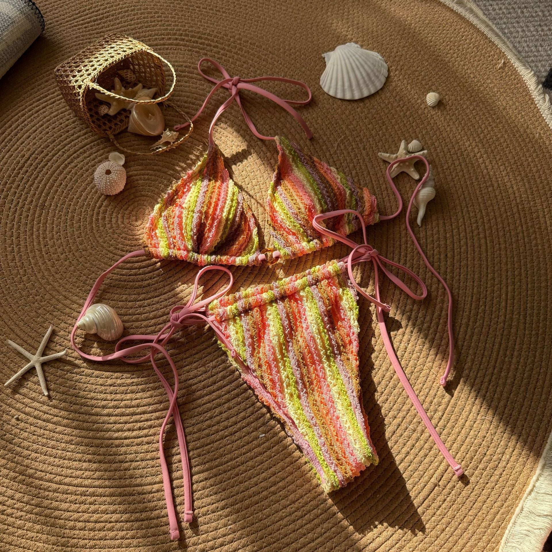 Solana Knit Stripe Bikini Set