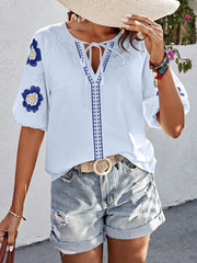 Zenya Embroidered Boho Blouse