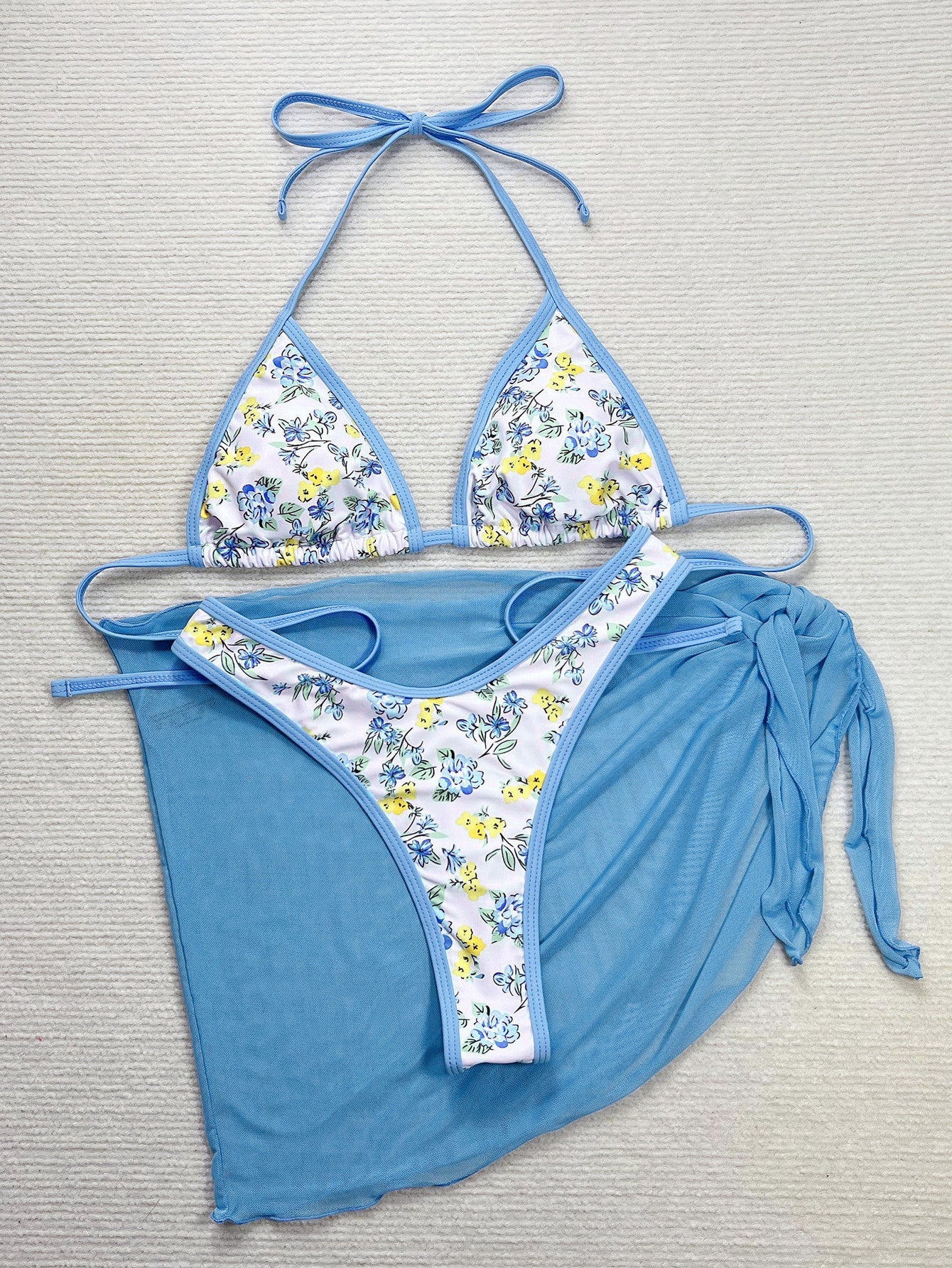 Sofia â€?Sky Bloom Triangle Bikini Set