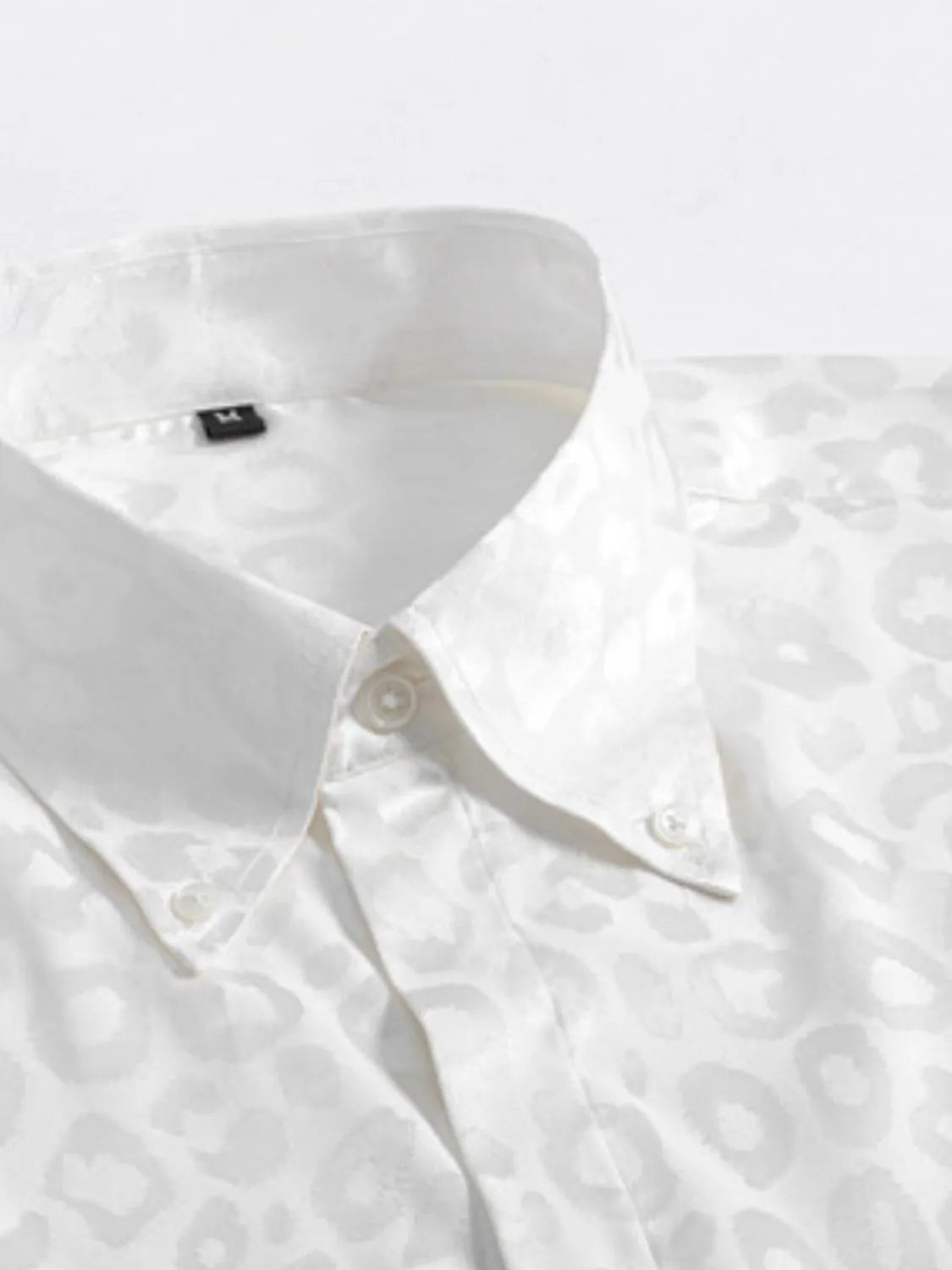 Men's Leopard Button Down Satin Shirt