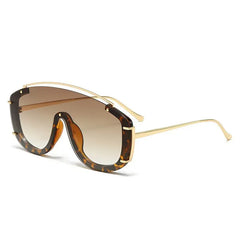 Oversized Sunglasses with Gold Metal Accents