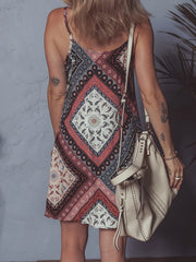 Geometric Paisley Print Cami Mini Dress