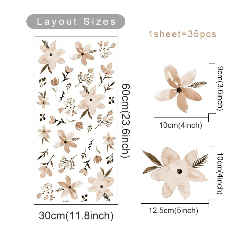 Pastel Flowers Wall Decal Set