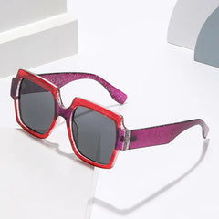 Square Frame Glasses with Colorful Temples
