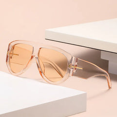 Shield Aviator Sunglasses with Gold Accent