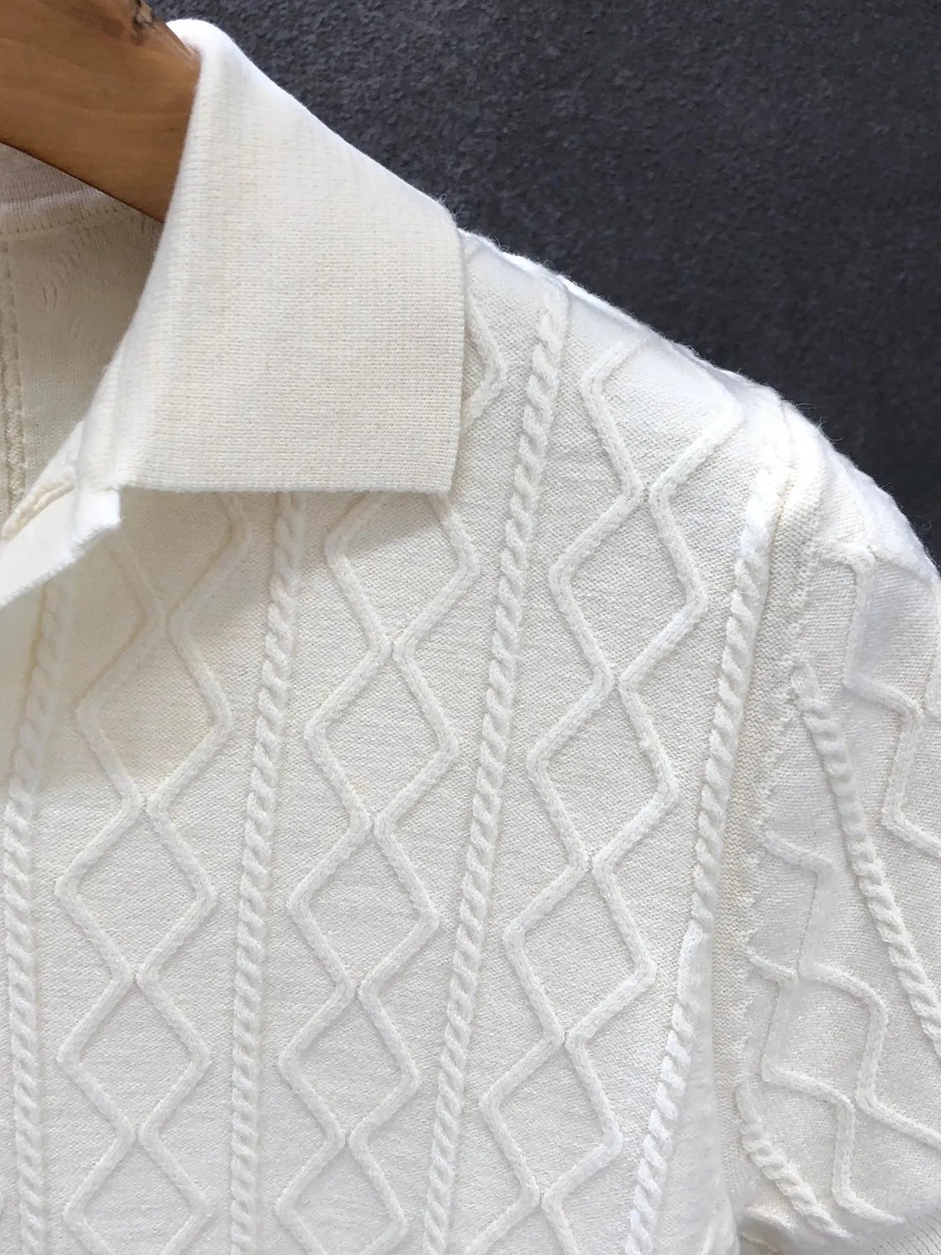 Men's Plus Size Basic style Collared Neck Knit Polo