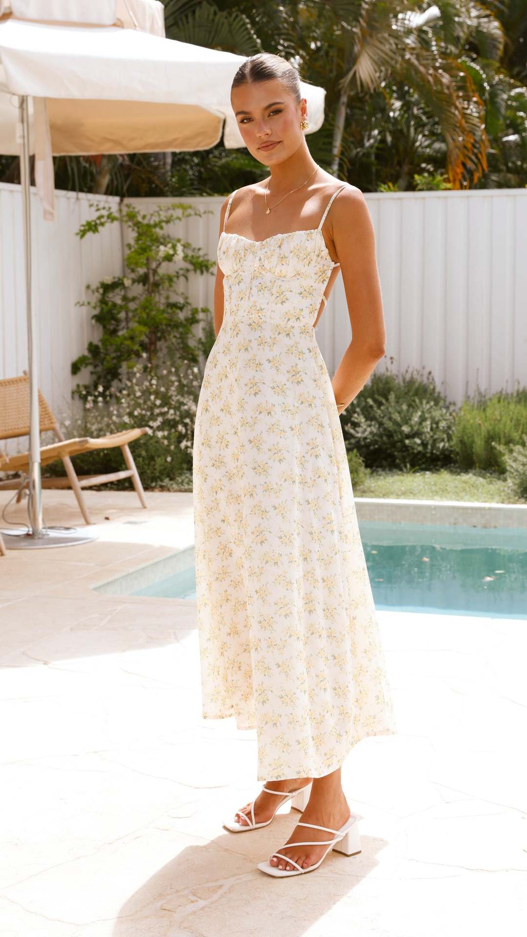 Golden Light 'Isla' Ditsy Floral Slip Dress