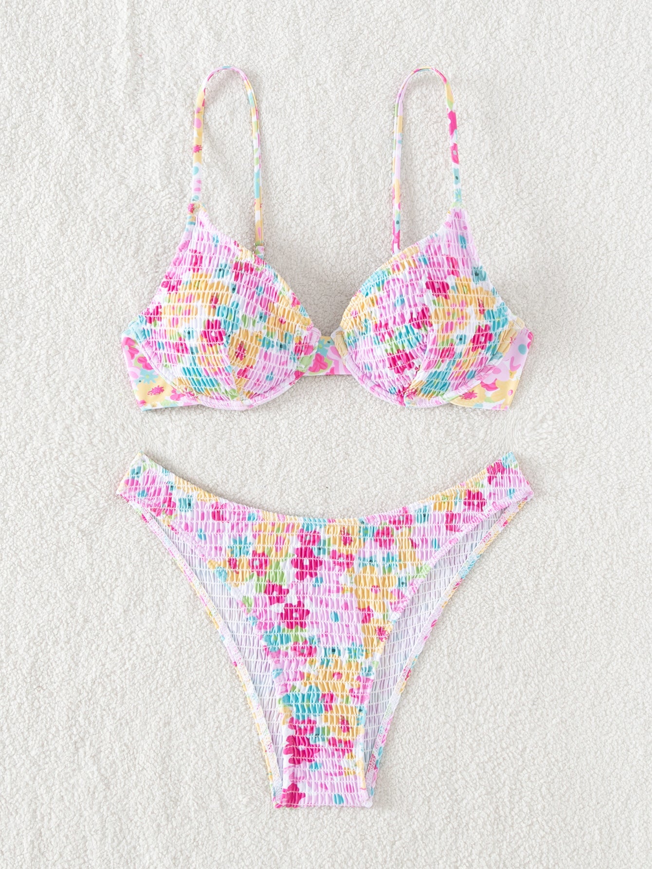 Lila Smocked Bikini Set