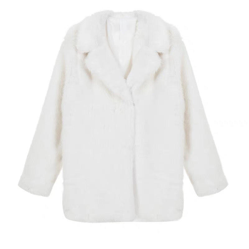 Vanessa Luxe White Faux Fur Coat