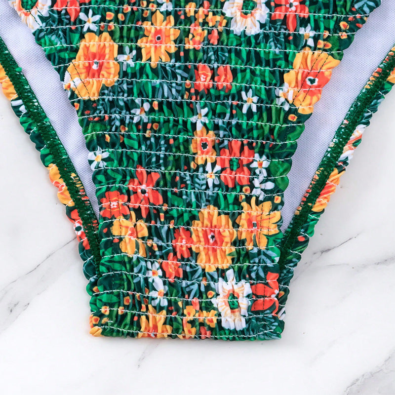 Carmen Smocked Bandeau Bikini Set