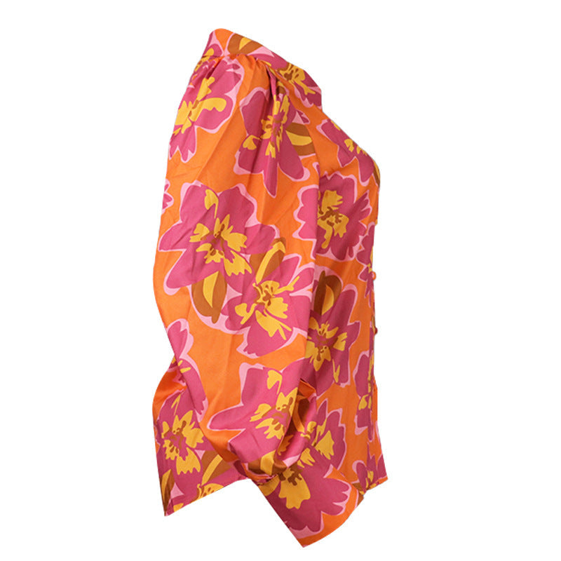 Luna Bloom Tie-Front Blouse