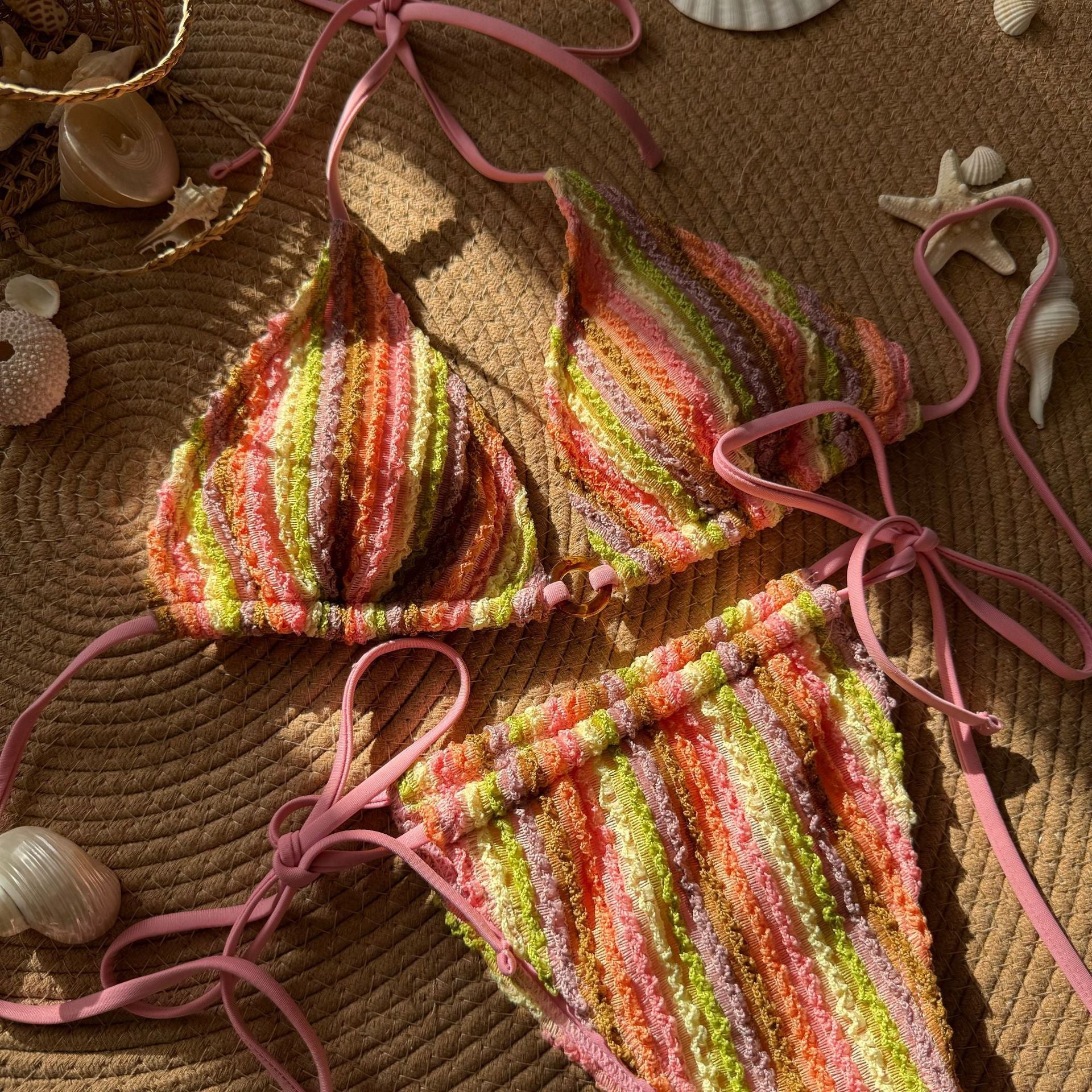 Solana Knit Stripe Bikini Set