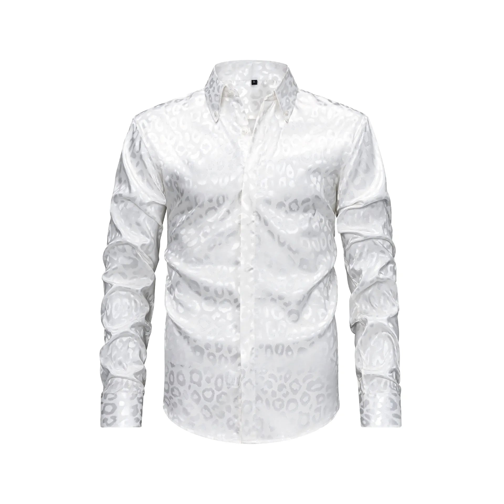 Men's Leopard Button Down Satin Shirt