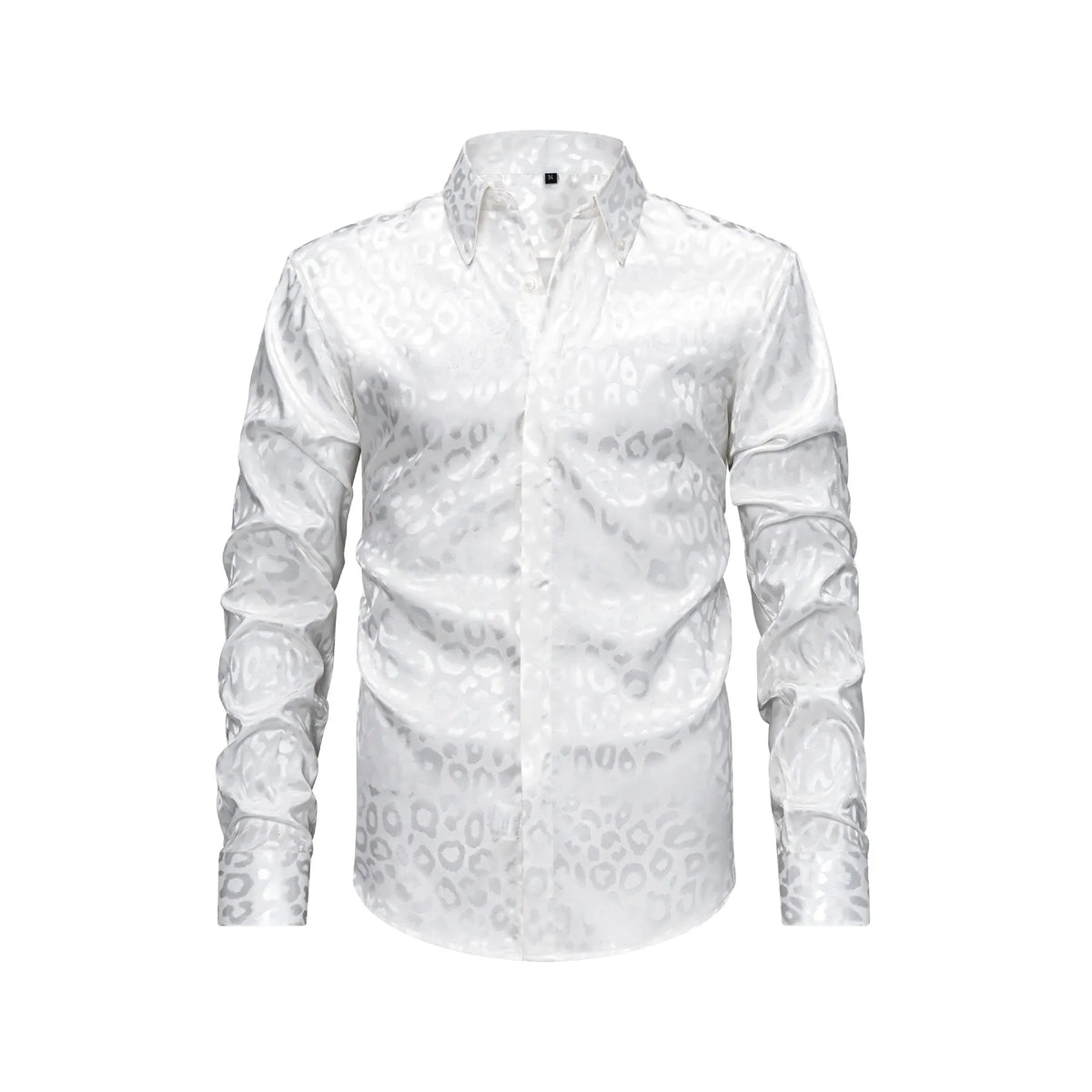 Men's Leopard Button Down Satin Shirt