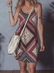 Geometric Paisley Print Cami Mini Dress