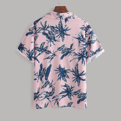 Men's Full Size Tropical Print Hawaiian Style Top and Shorts Set Plus Size