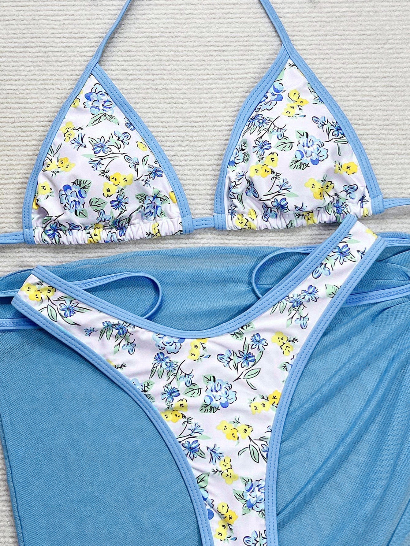 Sofia â€?Sky Bloom Triangle Bikini Set