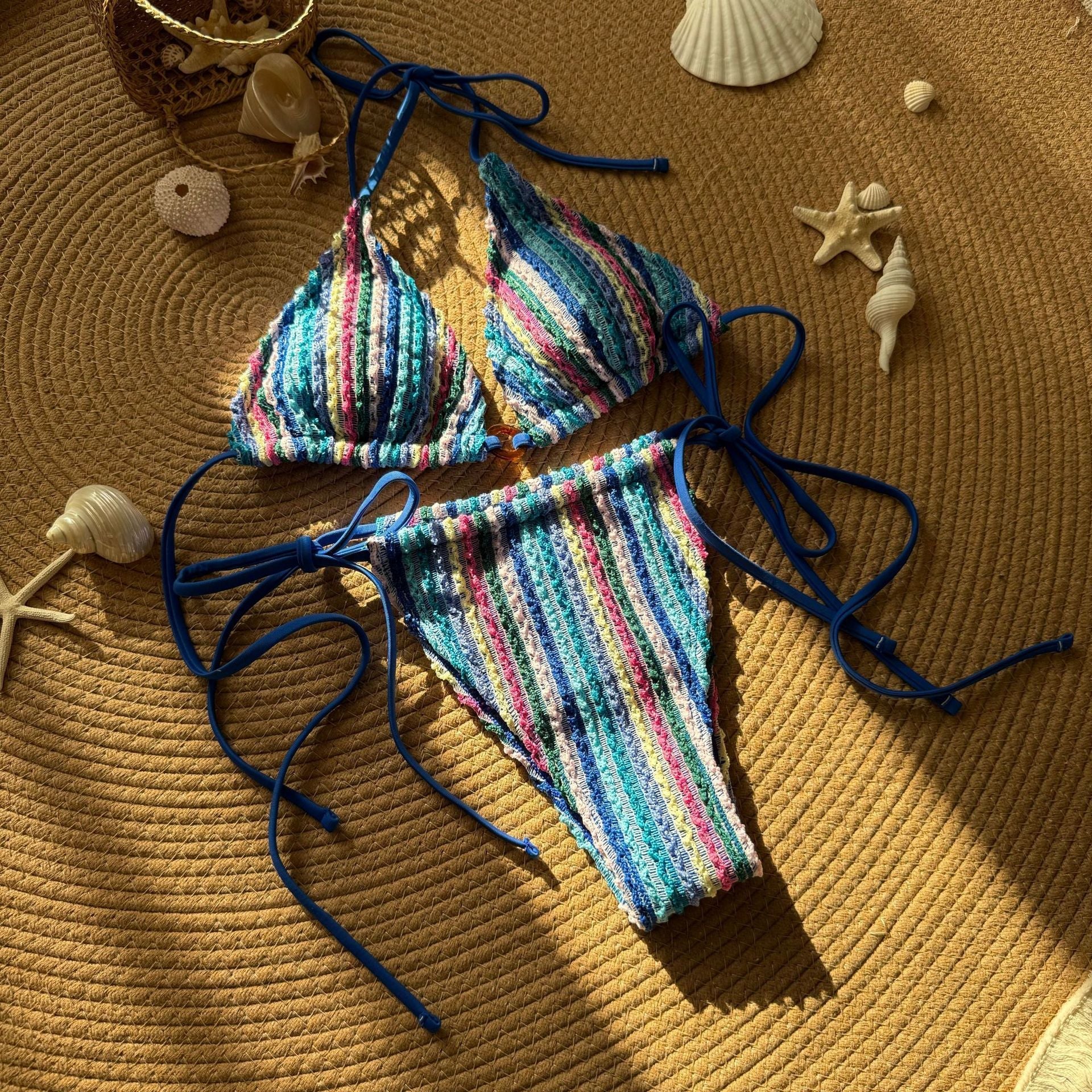 Solana Knit Stripe Bikini Set