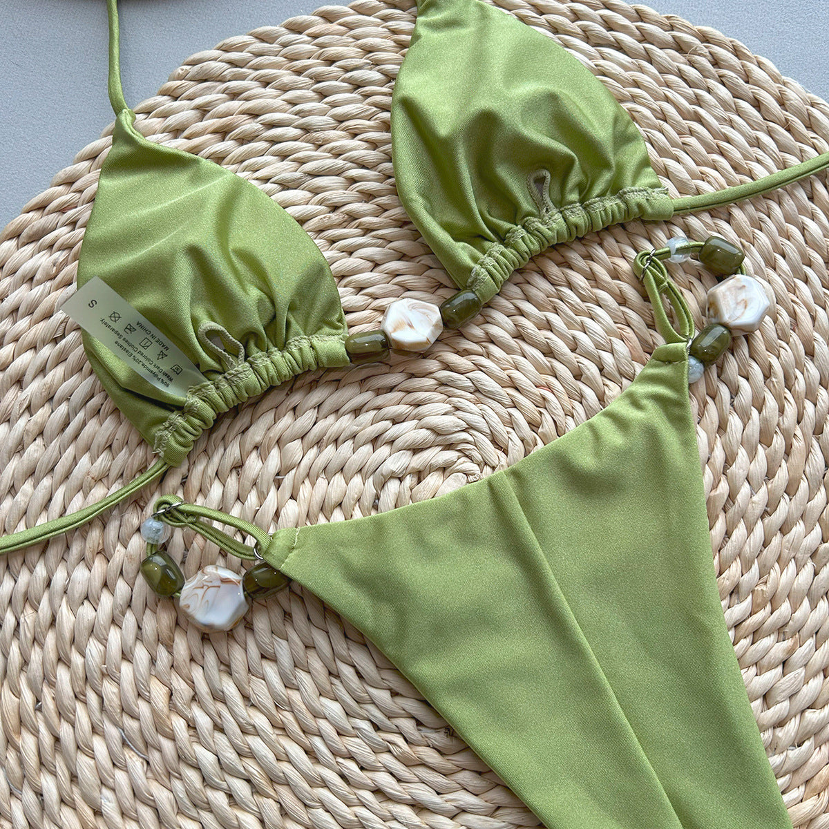 Selene Pearl-Embellished Bikini Set