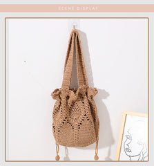 Isla Drawstring Crochet Tote