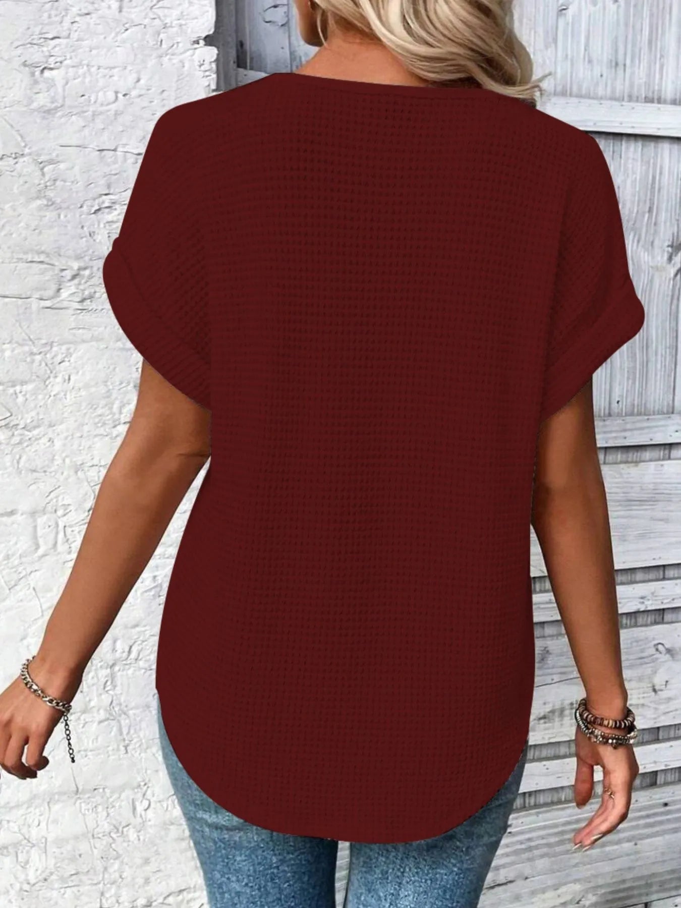 Crochet Lace Short Sleeve Casual T-Shirt