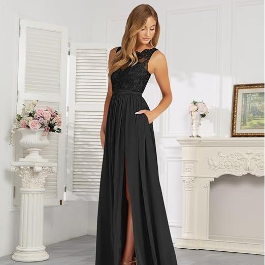 Lace Flower Belt Sleeveless Fitted Maxi Dress