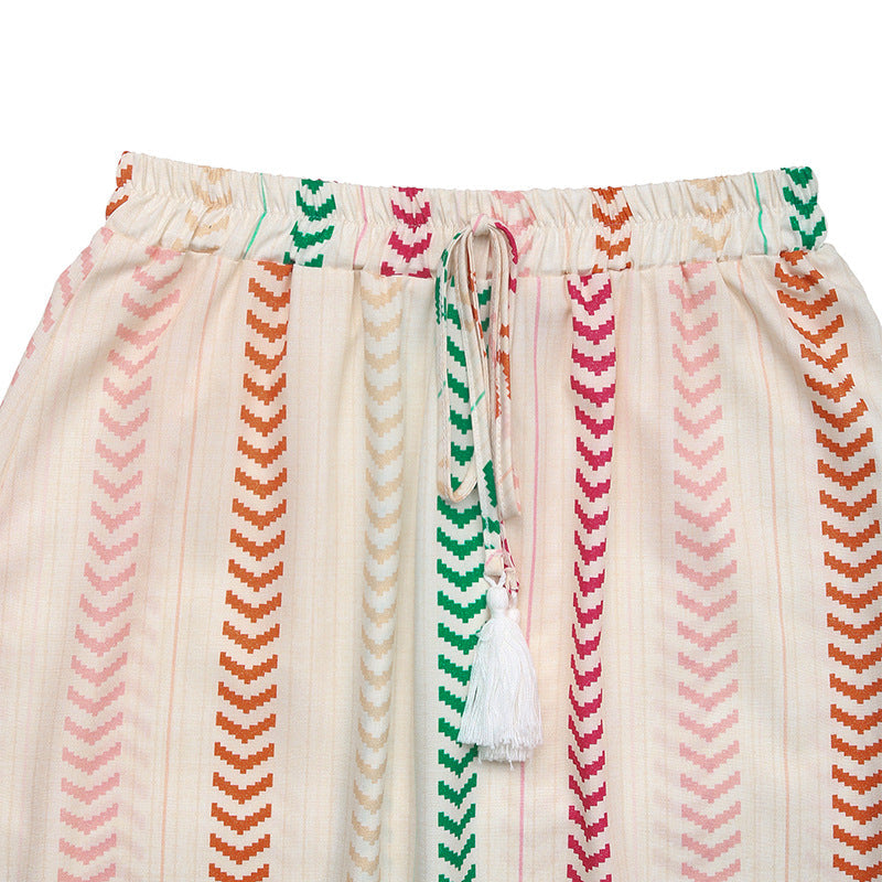 Elara Boho Striped Maxi Skirt