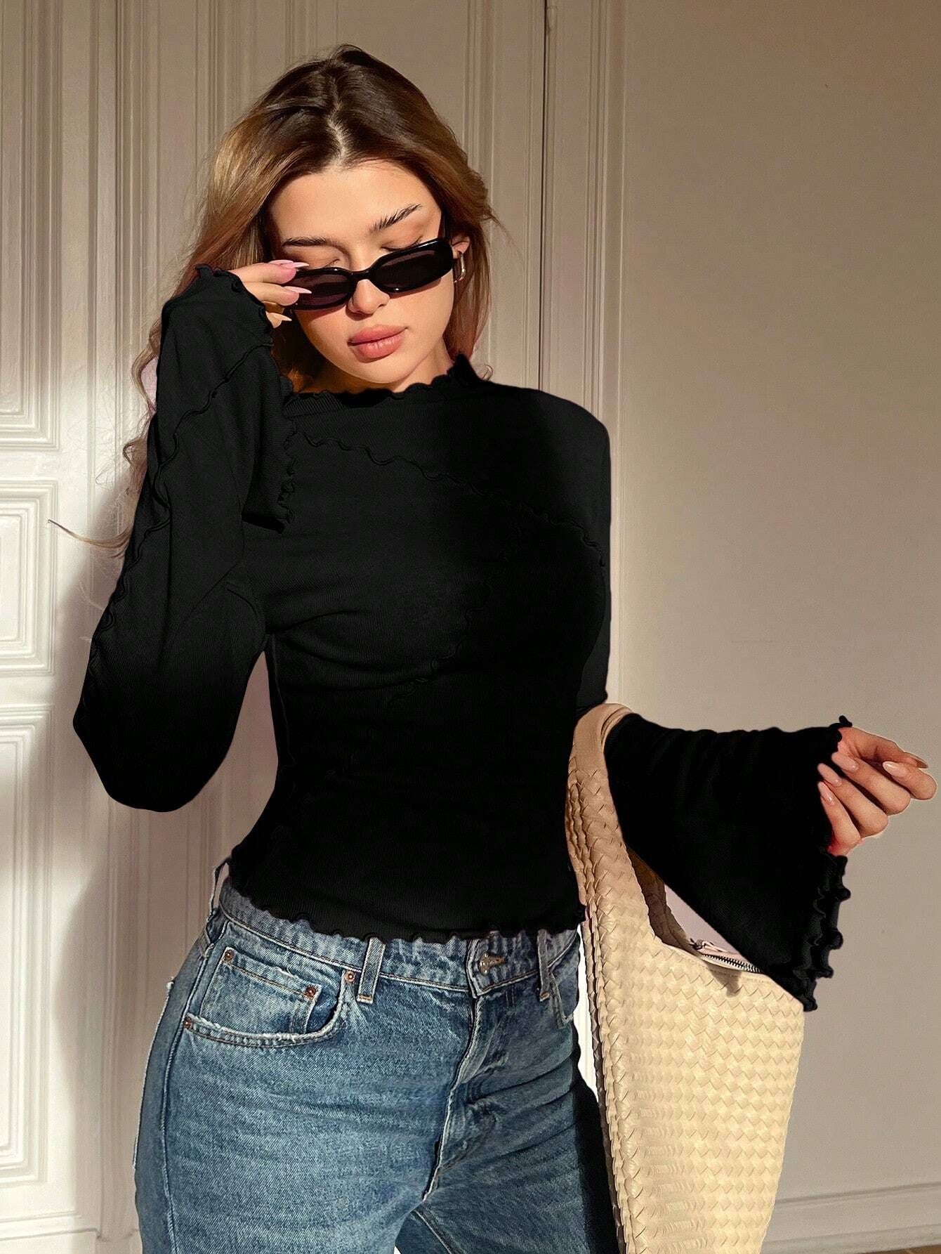Aria Belle Flare-Sleeve Knit Top