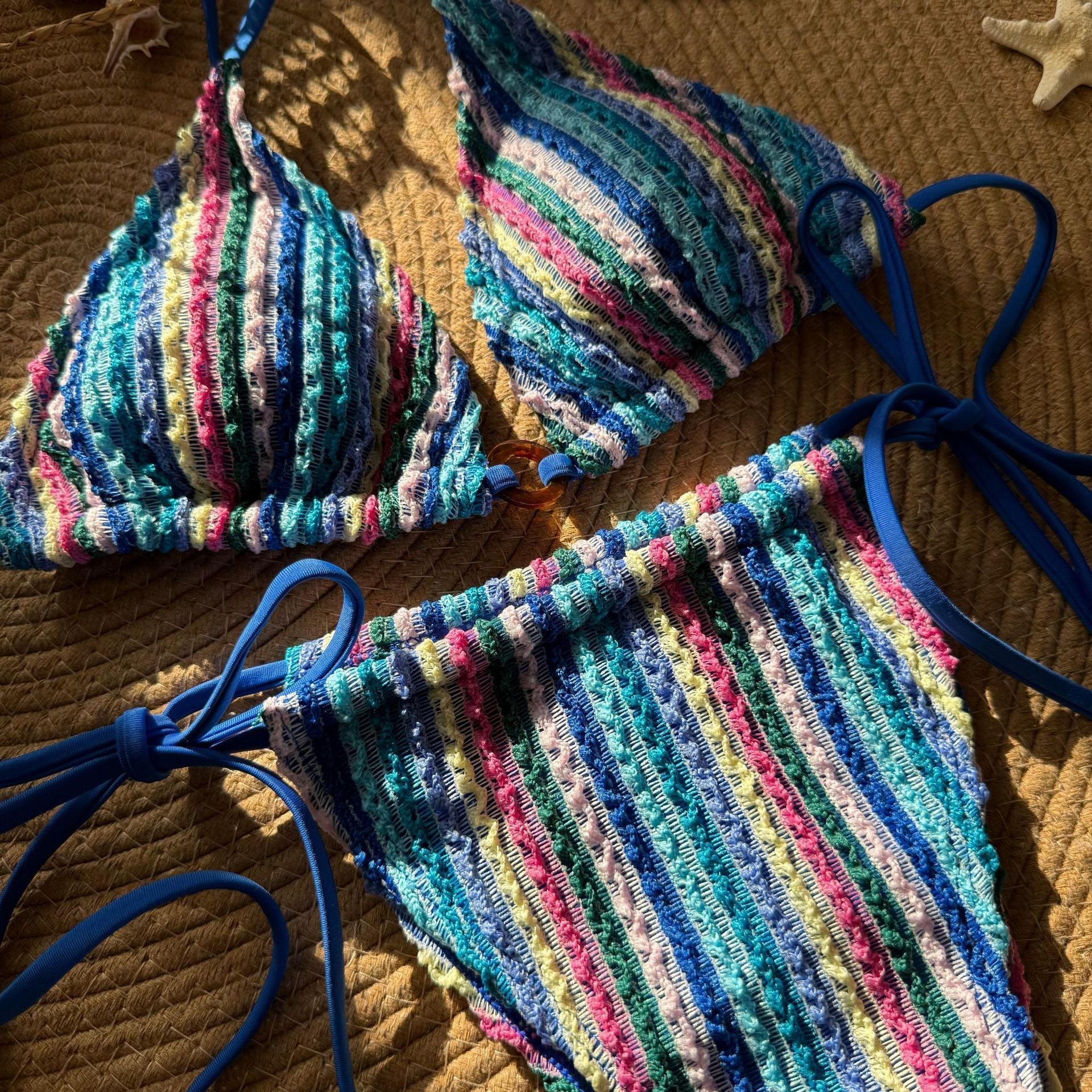 Solana Knit Stripe Bikini Set