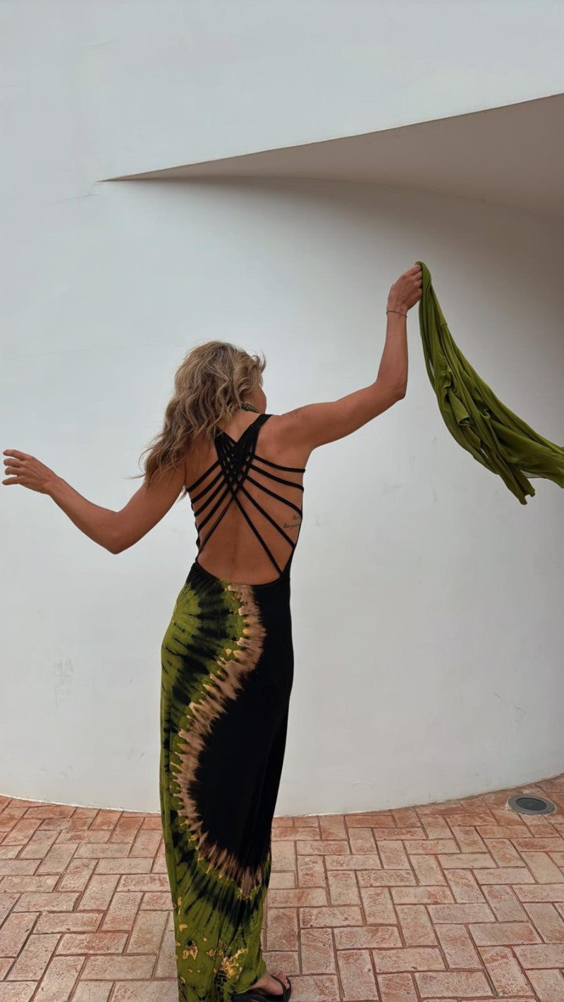 Naomi Spiral Tie-Dye Maxi Dress