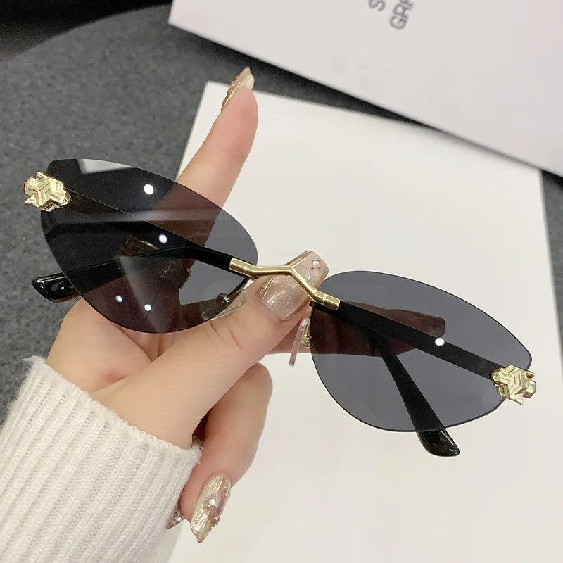 Rimless Cat Eye Sunglasses